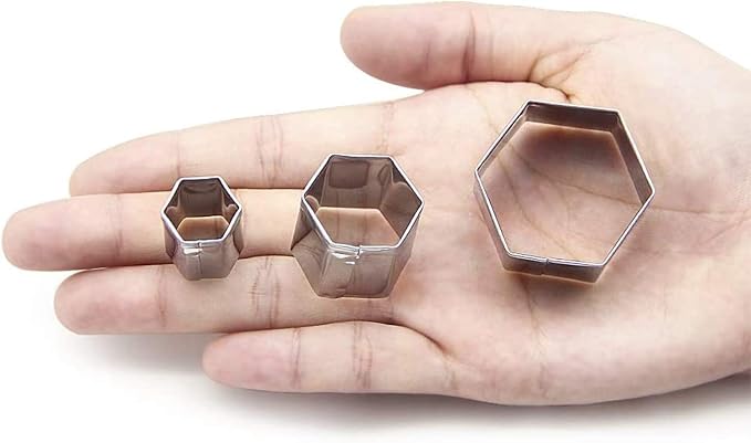 24 Pcs Geometric Shapes Cutters Set, DIY Stainless Steel Metal Cookie Cutters, Star Flower Hexagon Round Heart Square Triangle Oval Stainless Steel Cutter for Baking Small Cookie Cutters