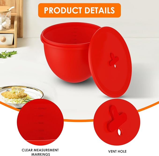 Omoiyari Premium MultiColors 3-Pack Silicone Bowl Liners with Lids for KitchenAid 7-Qt Bowl-Lift (Only), 2mm Extra-Thick Silicone, Odour-Free,Air Valves for Dough Proofing,Dishwasher Safe, BPA Free