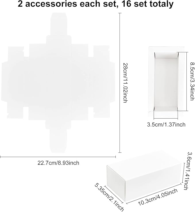 BENECREAT 16PCS White Kraft Packaging Drawer Box 4x2x1.4 Inch Cardboard Present Box for Lipstick, Small Perfume Essential Oil Bottle