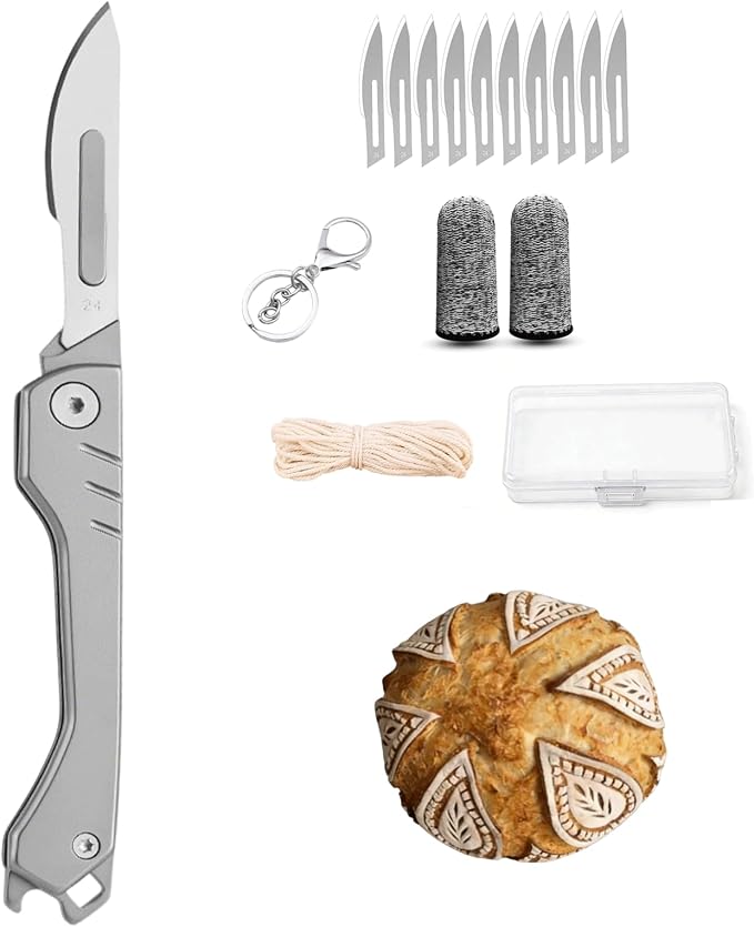 Bread Lame Knives, Bread Scoring Tool for Sourdough, w/ 10 Carbon Steel Blades