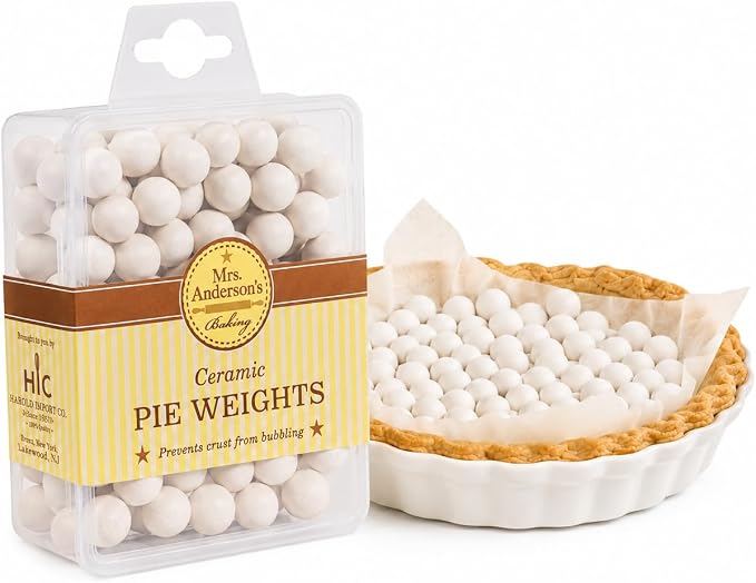 Mrs. Anderson's Baking Ceramic Pie Crust Weights, 135 Count, Natural Stoneware, For Blind Baking Pie Crusts And Tart Shells With Even Baking Results