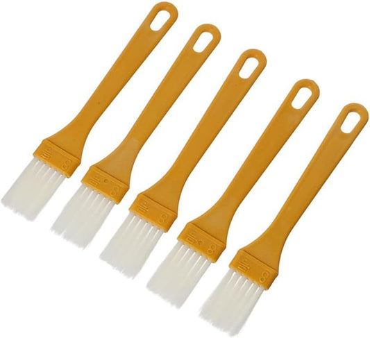 5 Pcs Basting Brush for Cooking Pastry Brush, Multi-purpose PET Silk Plastic Handle Cleaning Brush for Baking Dishwasher Safe Grilling, Hairbrush, Corn, Grilm, Wall(14.8x1.9cm)