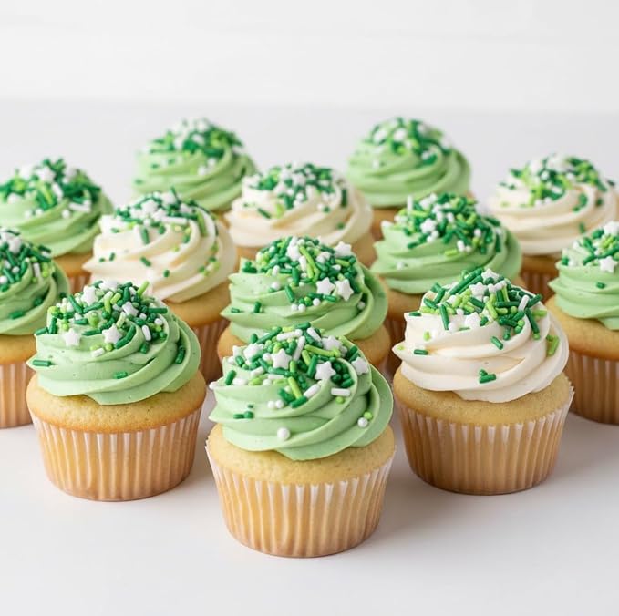 Manvscakes Sprinkles- Edible Cake and Cupcake Jimmies, Baking, Green topping Mix for Cookies, Ice Cream, Cake and Cupcake Decorating