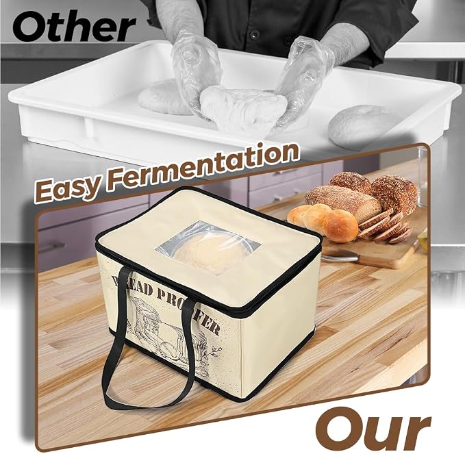 Folding Bread Proofing Box, Sourdough Bread Proofer Warming Box with Shelf and Heater Precise Temperature Fermentation (50–113℉) Dough Start Container for Home Making Pizza Baking Kombucha