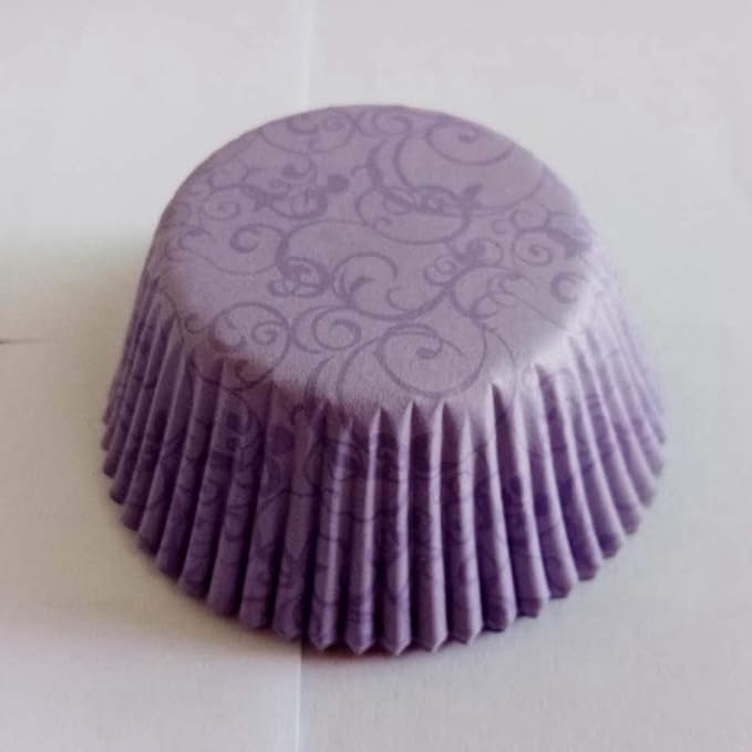 Purple Flower Wedding Paper Muffin Cupcake Liners case Baking Cups 100 pcs,Standard Size 2x1.25inch (Puprle flower)