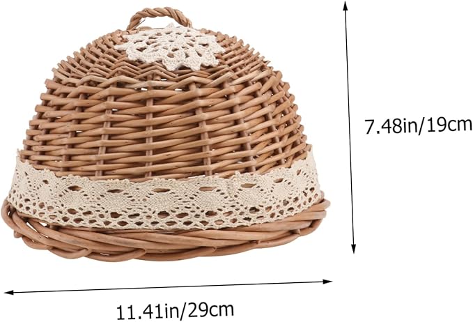 Rattan Basket Food Protector Household Basket Storage Container Decorative Accessory