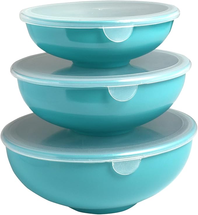 Hutzler Elliptical Set prep bowls, 2 oz, 4 oz, 8 oz, Turquoise, 3580