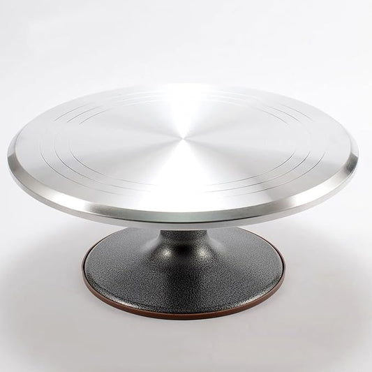 Rotating Cake Turntable, 14" Aluminum Revolving Cake Stand, Cake Spinner Display Tray Plate Tools Accessories for Baking Cupcakes, Pastries and Cake Decorations