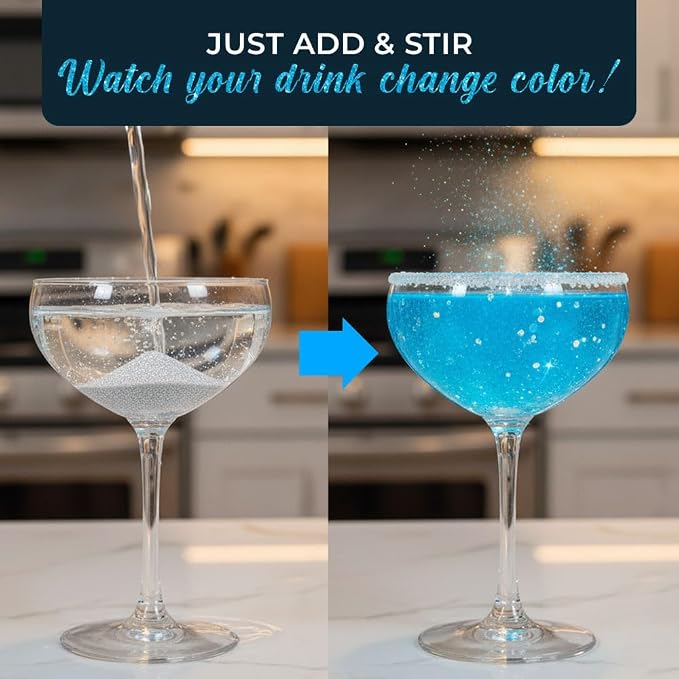Boy Gender Reveal Decorations Edible Glitter for Drinks, Magical Gender Reveal Popper Ideas, Surprise Its a Baby Boy Gender Reveal Sprinkles as Drink Glitter or Brew Glitter, Baby Reveal - Blue Edible Glitter