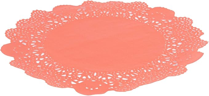 Restaurantware Paper Doilies 4000 Pack of 8 Inch Lace Disposable Table Decor Red Round Shape Decorative Presentation