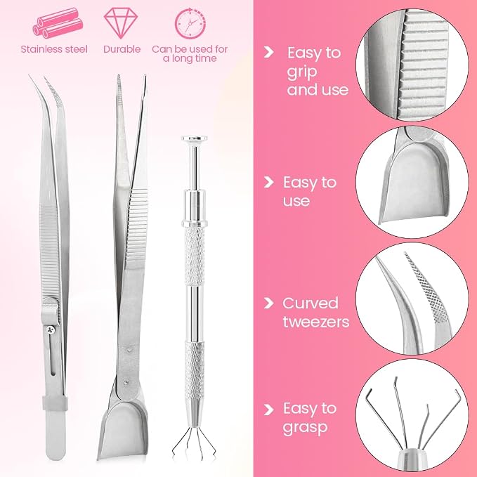 4 PCS Sprinkles Tools for Cake Decorating,Sprinkle Pen Pearl Grabber with 4 Claws,Cake Tweezers Pearl Sprinkle Spoon with Shovel Head,for Cookie Cupcake Decorating Supplies