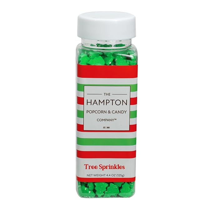 Green Tree Candy Sprinkles 4.4 oz, Christmas Sprinkles For Cake Decorating, Baking, Ice Cream & More, The Hampton Candy Company