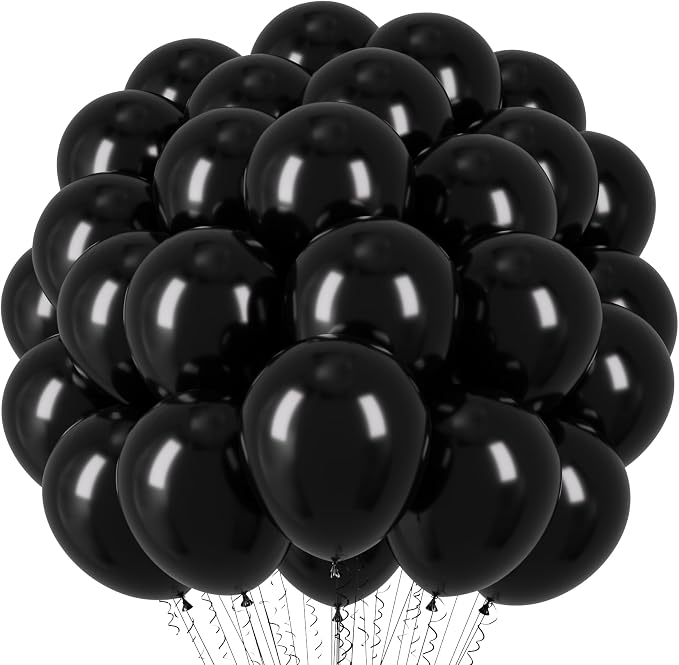 Voircoloria Black Balloons, 66pack 12inch Black Latex Party Balloons for Graduation, Wedding, Birthday, New Year, Baby Shower, Anniversary, Holiday Party Decorations