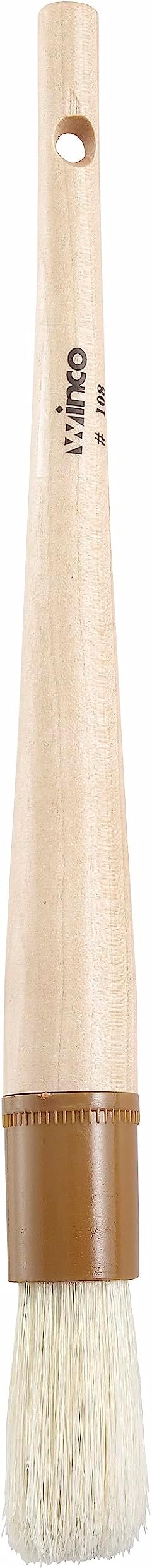 Winco Heavy-Duty Boar Bristle Basting Brush, Round, 1"