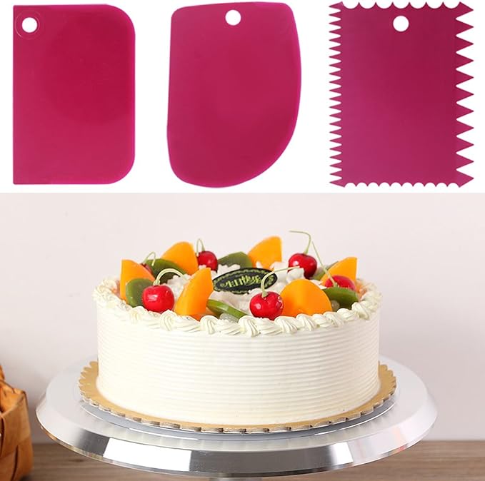 Cake Scraper Smoother Tool Set, DaKuan 12 pcs Cake Smoothing Cutter Plate Tool Combo, Cake Icing Scrapper Cake Edge Decorating Tool