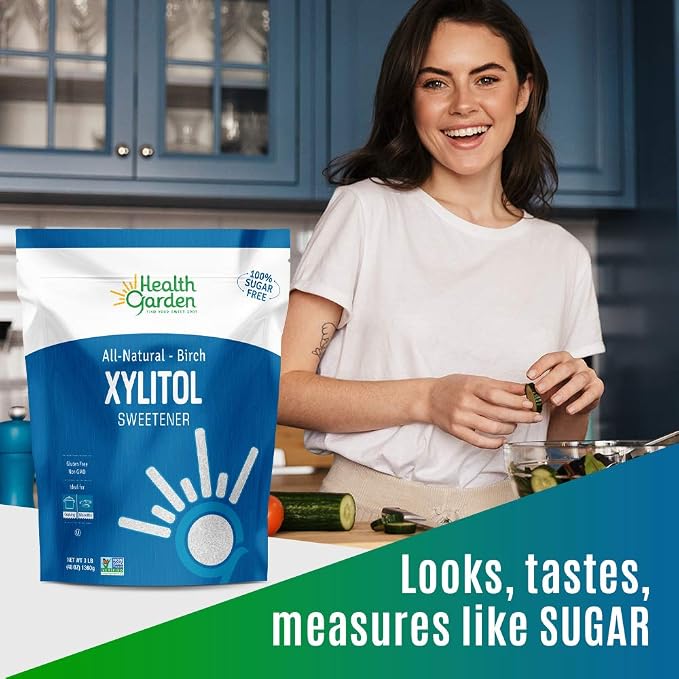 Health Garden Birch Xylitol Sweetener - 9.75 LB Resealable Bag - Pure Birch Xylitol - Non GMO, Kosher, and Made in the U.S.A. - Ideal Powdered Sugar Substitute - Non-GMO Sugar Alternative