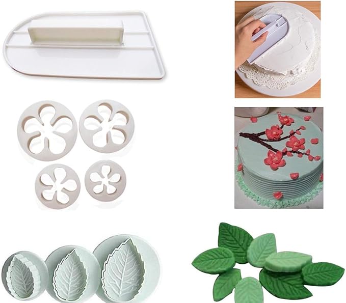 Fondant Cutters Molds Cake Decorating Tool,Icing Smoother,Cake Cookie Plunger Cutters Mold Sugarcraft Gumpaste craft Flower Leaf Butterfly Heart Shape Decorating Mold DIY Embosser Moulds
