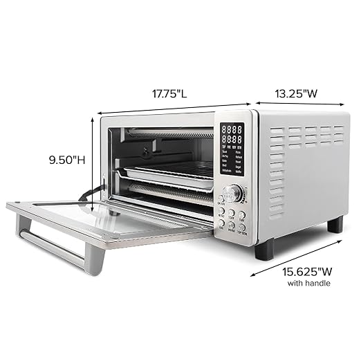 Nuwave Bravo Air Fryer Toaster Smart Oven, 10-in-1 Countertop Convection, 1800 Watts, 21-Qt Capacity, 50°-450°F Temp Controls, Top and Bottom Heater Adjustments 0%-100%, PFAS Free, Stainless Steel