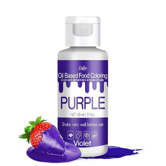 Oil Based Food Coloring for Chocolate - Vivid Food Coloring Set for Candy Melts, Baking, Cake Decorating, Fondant - Fat Soluble Food Color Dye for Icing, Cookie, Crafts - 2 fl.oz / 60ml Bottles (Purple)