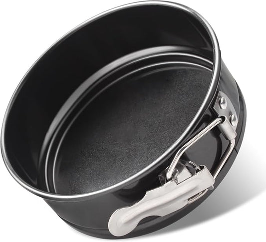 Cheesecake Pan Set, 4/7/8/9 inch Nonstick Leakproof Springform Pan for Mini Cheesecakes, Pizzas, Quiches (Black, 4 inch)