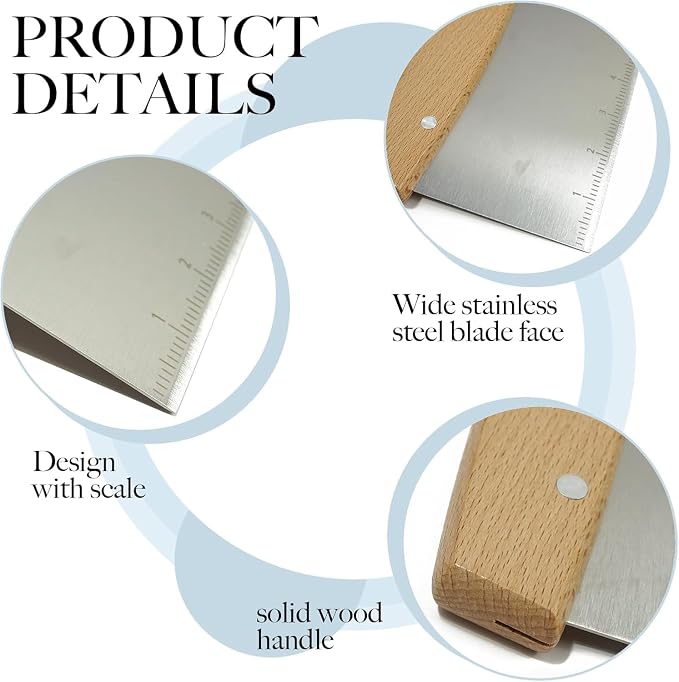 Solala Griddle Scraper Compatible with Blackstone, Heavy Duty Stainless Steel Grill Scraper,Dough Scraper Cutter for Bread and Pizza Cutter, Griddle Scraper Chopper Multipurpose Kitchen Utensil