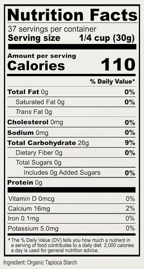 Anthony's Organic Tapioca Flour Starch, 2.5 lb, Gluten Free, Non GMO