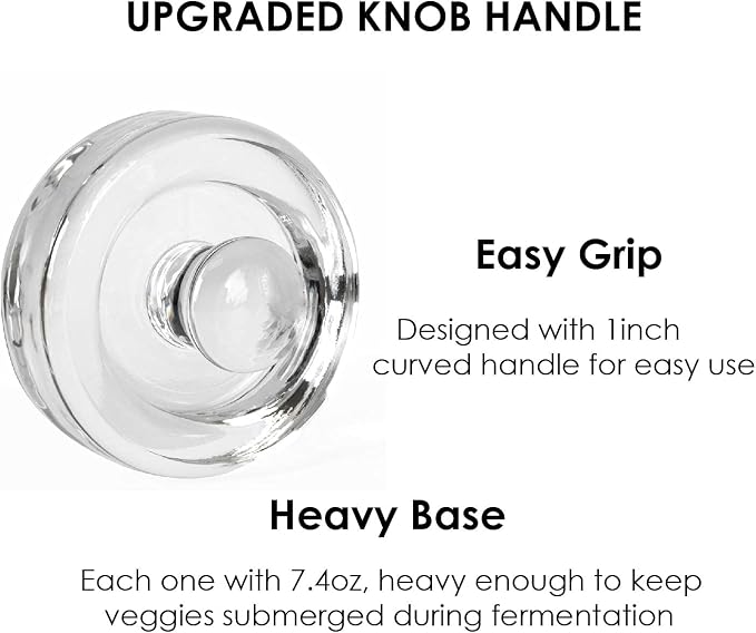 JILLMO 4 Pack Fermentation Kit for Wide Mouth Mason Jars, Stainless Steel Fermentation Lids with Glass Weights and Airlocks, Easy Fermenting Set for Pickling, Canning and Sauce (No Jars)