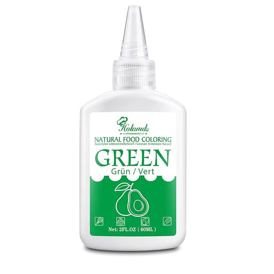 Natural Food Coloring - 2oz Plant-Based Liquid Food Dye, FD&C Dye Free, Gluten Free Vegan Non-GMO, No Dairy Nut Egg Sugar, for Baking Cake Decorating Icing Frosting Fondant Easter Eggs Drinks (green)