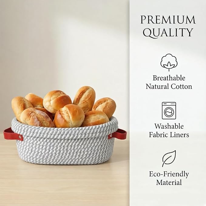 Banneton Sourdough Bread Proofing Baskets,Oval Cotton Rope Sourdough Proofing Basket with Liners & Covers for Sourdough & Artisan Bread Baking (Gray Oval Banneton – 2 Pack (Solid + Stripe))