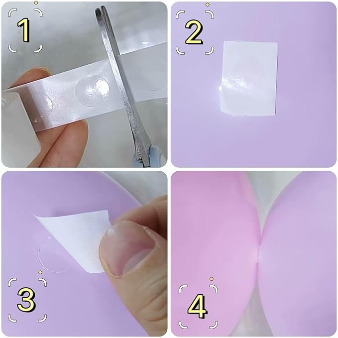 80 Balloon Clips and 100 Dots Glue Points and a Tie, Connector, for wedding, parties, etc. Arch tool