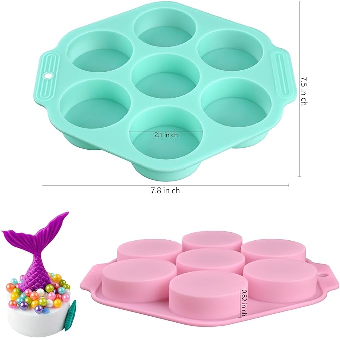 Actvty Round Chocolate Covered Cookie Molds, 3 Pcs Cylinder Chocolate Candy Silicone Molds, Perfect for Covered Cookies, Making Candy, Cakes, Jelly, Muffin, Soap