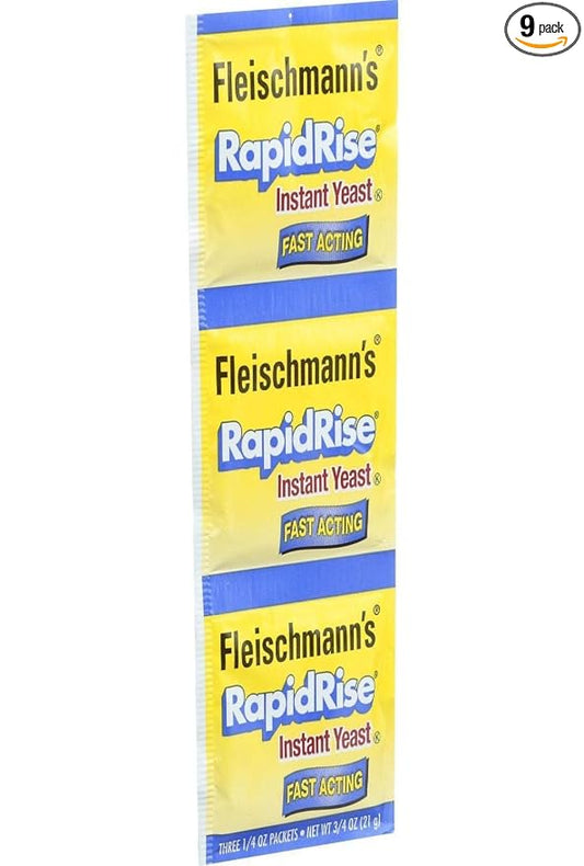 Fleischmanns Yeast, Yeast Rapid Rise Active, 0.25 Ounce, 9 Pack