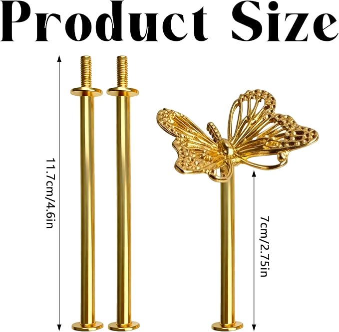 3 Sets 3-Tier Cupcake Stand Hardware Fittings, Zinc Alloy Cake Plate Stands Handle Fittings, Metal Cake Stand Holder Fruit Plate Stand Fitting Hardware Rod, Tiered Tray Hardware Kits (A)