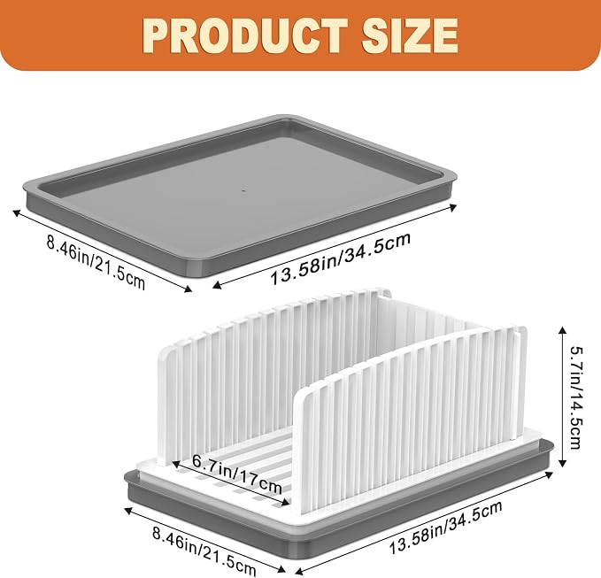 NIUXX Bread Slicer for Homemade Bread: Adjustable Bread Slicer with Crumb Tray - Even Slices - Bread Loaf Slicer for Sourdough, Sandwich, Loaves