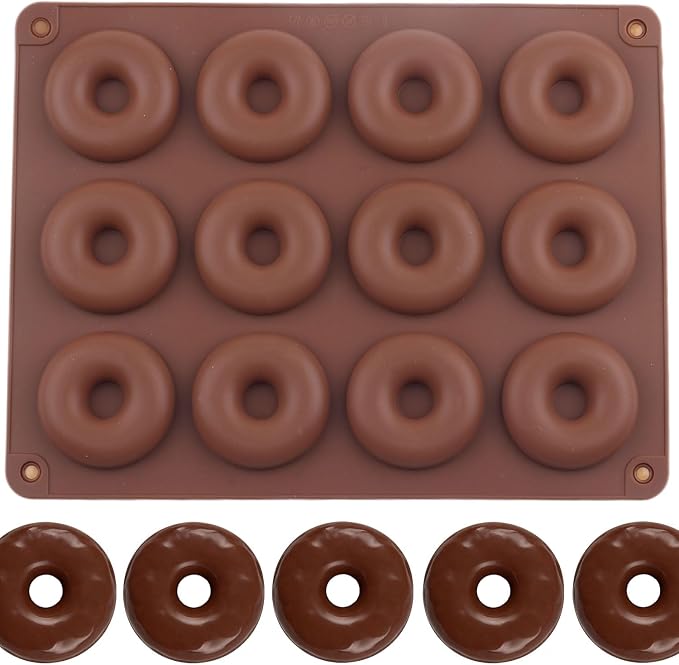 12 Cavity Donut Silicone Chocolate Molds For Candy Chocolate Cake Decoration