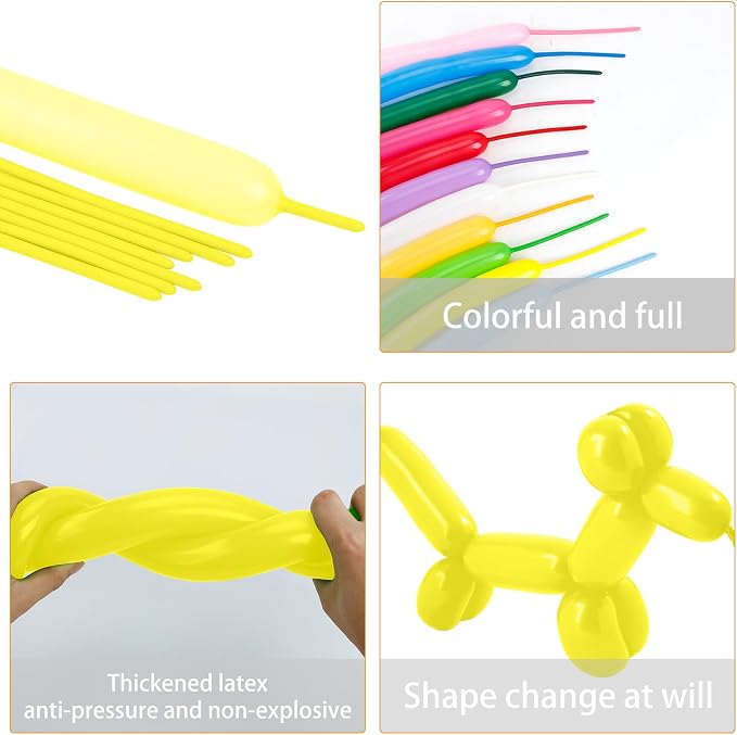 ZNHIS Yellow 260 Balloons, 50pcs Long Balloons for Balloon Arch, Balloon Animals Kit, Ideal for Thanksgiving, Unisex, All Ages