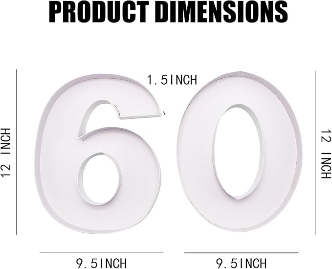 12inch Cardboard Number Fillable Food Tray Box for Charcuterie, Cupcake Arrangement, Birthday Anniversary (White, 60&90)