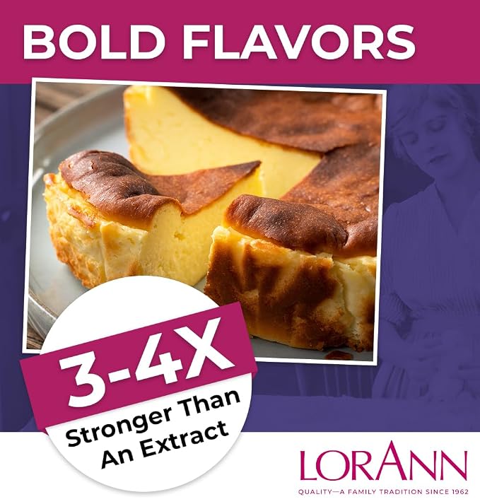 LorAnn Oils Super Strength Flavoring - Used For Candy Making, Flavoring Extracts, Baking, Hard Candy, and Flavor Oils - Bold, Natural Flavors 4X Stronger Than Extracts - Cheesecake, 0.125 fl oz