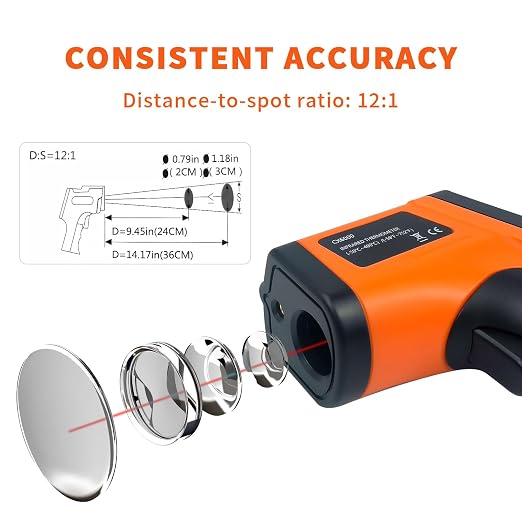 Non-Contact Infrared Thermometer Gun X6000- Handheld Digital Temperature Tester with LCD Display for Grill/Home/Kitchen/Boiler/Piping/HVAC/Industrial Use,Range:-58°F ~1022°F