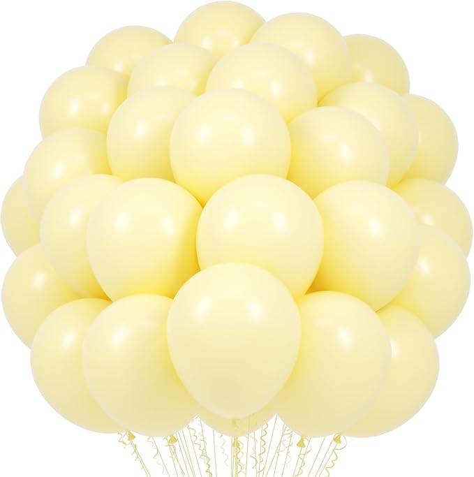 Voircoloria Pastel Yellow Balloons, 66pack 12inch Light Yellow Latex Party Balloons for Birthday Baby Shower Graduation Wedding Gender Reveal Anniversary Party Decorations