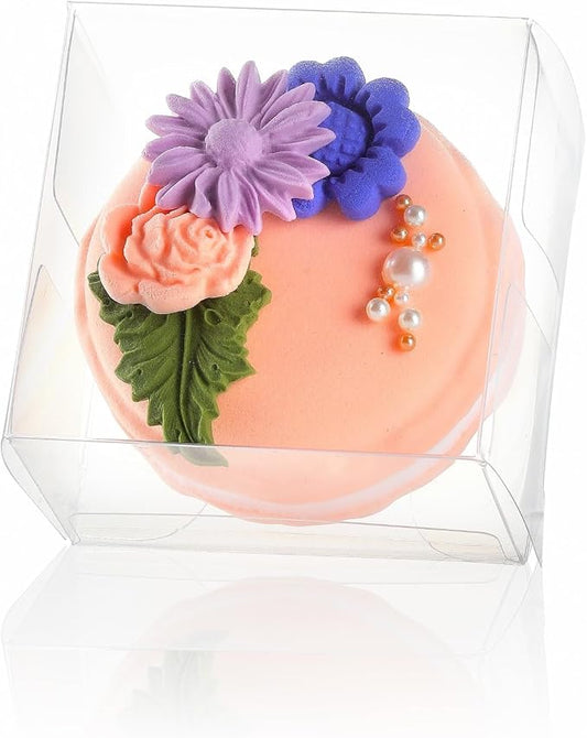 100 Pack Clear Chocolate Covered Ore Boxes Macaron Boxes Cookies Boxes Clear Favor Boxes Treat Boxes Pastry Boxes for Christmas Party Birthday Wedding(2.17"×2.17"×1.39")