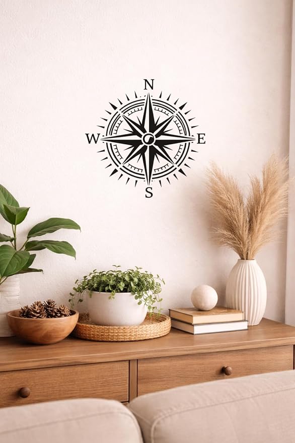 Compass Stencil – Nautical Travel Adventure Design Template Pattern for Painting, Crafting, DIY Décor, Walls, Wood, Signs, Journals and Art Projects