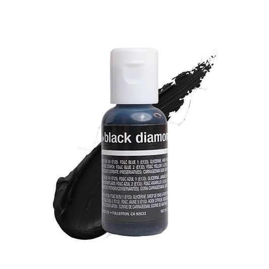 Chefmaster Black Diamond Liqua-Gel® Food Coloring | Vibrant Color | Professional-Grade Dye for Icing, Frosting, Fondant | Baking & Decorating | Fade-Resistant | Easy-to-Use | Made in USA | 0.70 oz