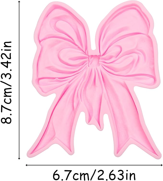 Large Bow Silicone Mold, Bow Chocolate Fondant Mold for Cake Decoration Candy Cupcake Topper Cake Polymer Clay Crafts Epoxy Resin