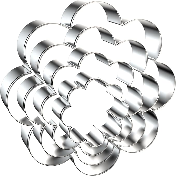Daisy Cookie Cutter Set - 5 inch, 4 inch, 3 inch, 2 inch - 4 Piece Eight Petal Blossom Spring Flower Mother's Day Cookie Cutters Shapes Molds - Stainless Steel