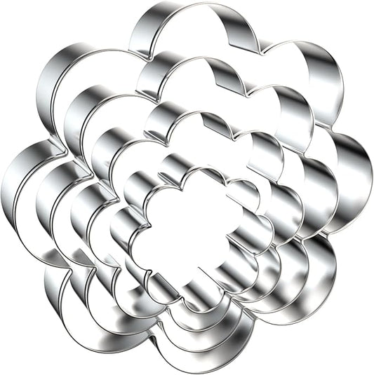 Daisy Cookie Cutter Set - 5 inch, 4 inch, 3 inch, 2 inch - 4 Piece Eight Petal Blossom Spring Flower Mother's Day Cookie Cutters Shapes Molds - Stainless Steel