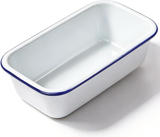 Webake Enamel Loaf Pan 8.5 x 4.5 in Banana Bread Loaf Pan for Baking, Even Heat Distribution, Nonstick Enamelware Meatloaf Pan