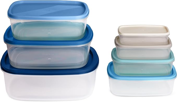 Core Kitchen 14 Piece Rectangular Food Storage Bowl Set - Blue Ombre