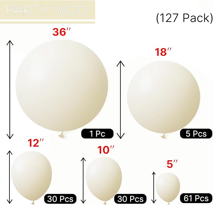 PartyWoo Pastel Yellow Balloons 127pcs Different Sizes of 36 18 12 10 5 Inch Light Pale Yellow Balloon Arch Kit Garland for Baby Shower Easter Little Cutie Bee Birthday Party Decorations Yellow-Q07