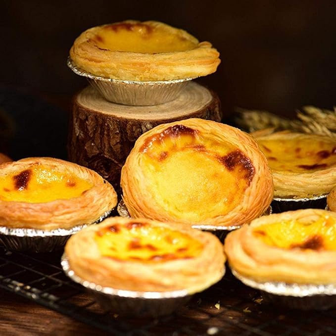 50PCS Silver Mini Pie Tins, Round Tart Pie Foil Pans, Aluminum Foil Tart Pans